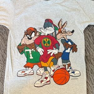 Double sided Warner Bros. Bugs Bunny Cartoon Trio T-Shirt - Gray